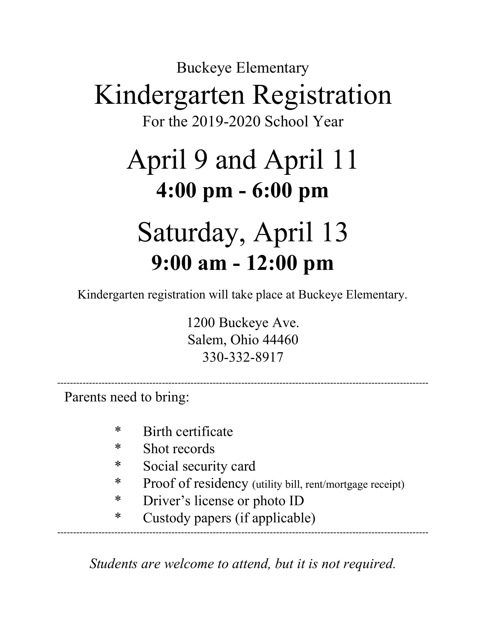 KG Registration